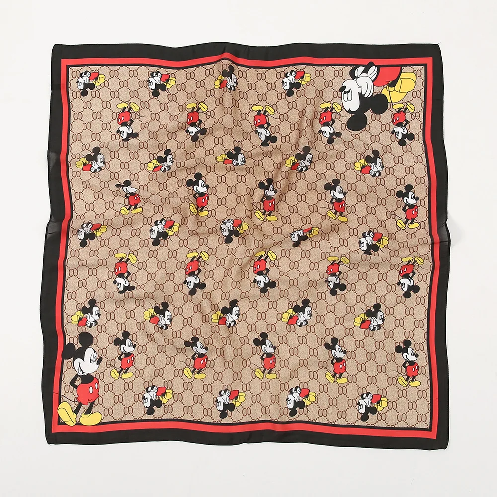 New Disney Silk Scarf Mickey Mouse Fashion Creative Ladies