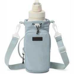 Outdoor Sports Water Bottle Bag with Adjustable Strap and Phone Pocket (Blue)