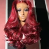 13x6 Hd Lace Front Human Hair Wig 99J Burgundy Preplucked Hd Transparent 13x4 Body Wave Human Hair Lace Frontal Wigs for Women 5