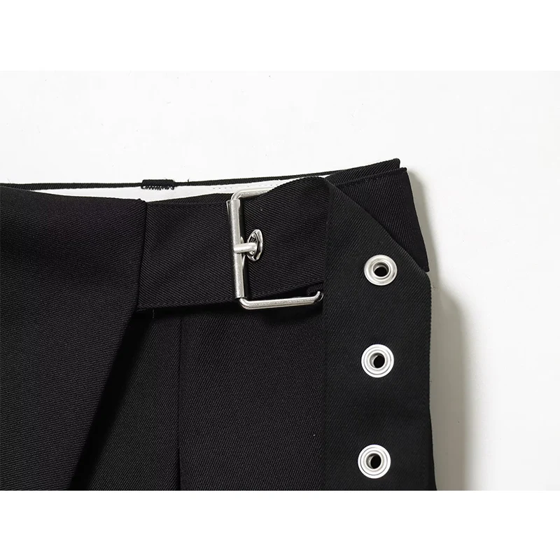 Women's Casual Wrap Belted Long Pants High Waist Straight Leg Commute Trousers Autumn 2025 New Women Chic Pants