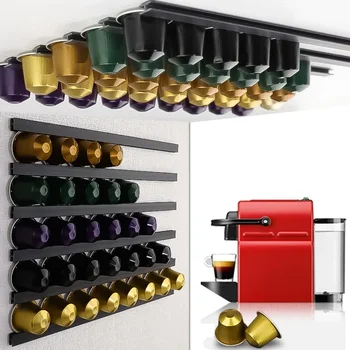 Porta capsule caffè universale fai-da-te, organizer per capsule Nespresso Vertuo, 6 pezzi/set per cialde caffè per Dolce Gusto con adesivo 1