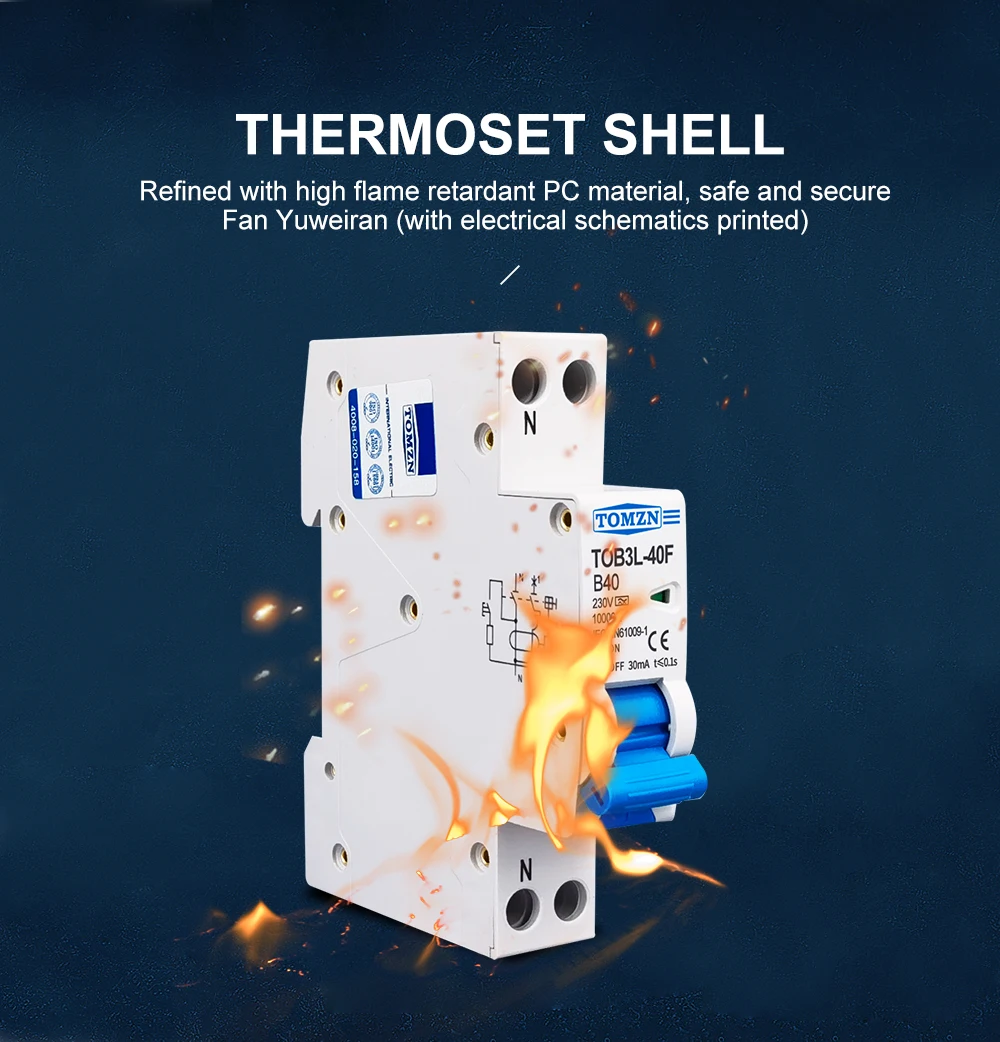 A type B curve RCBO 1P+N 10KA Residual current differential automatic Circuit br