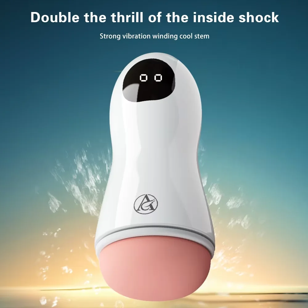 Male Masturbator Cup Vibration Automatic Blowjob Real Vagina Pocket Pussy Vibrating Bullet Penis Oral Adults Sex Toys For Men