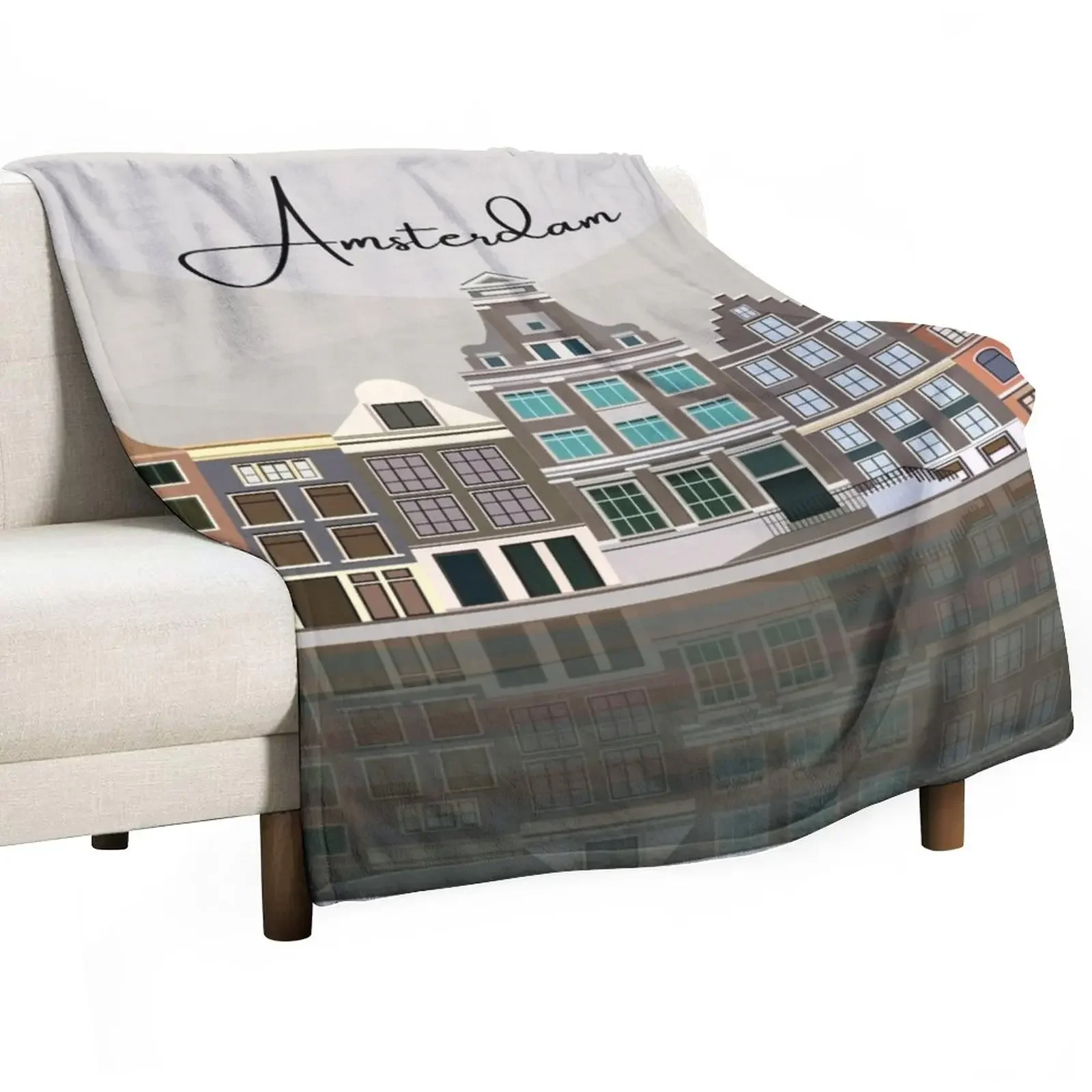 

Amsterdam Skyline | I Love Amsterdam Throw Blanket For Decorative Sofa Beautifuls Blankets