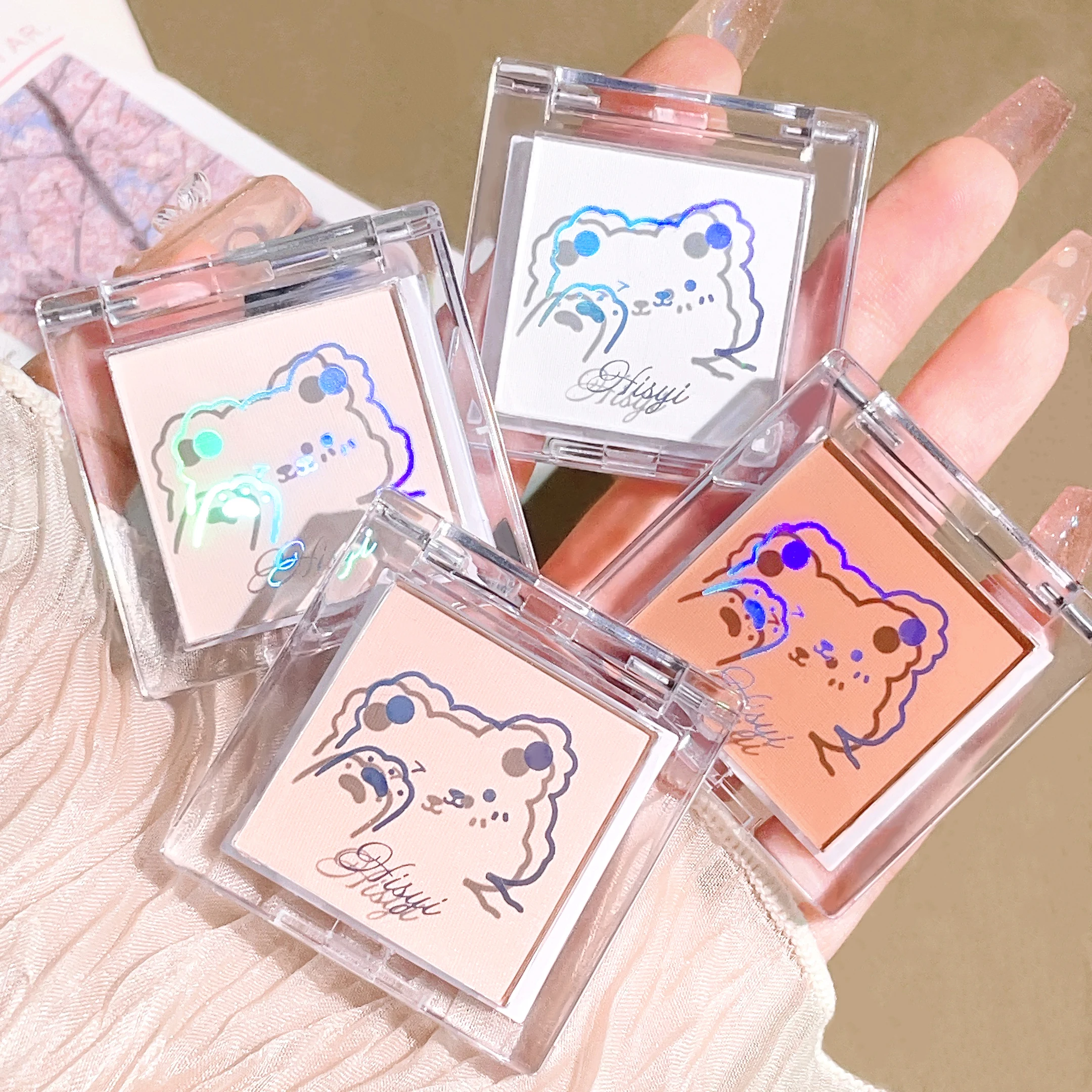 Monochrome matte highlighter eyeshadow board powdery and durable, naturally brightening eye dopamine Korean eyeshadow 6