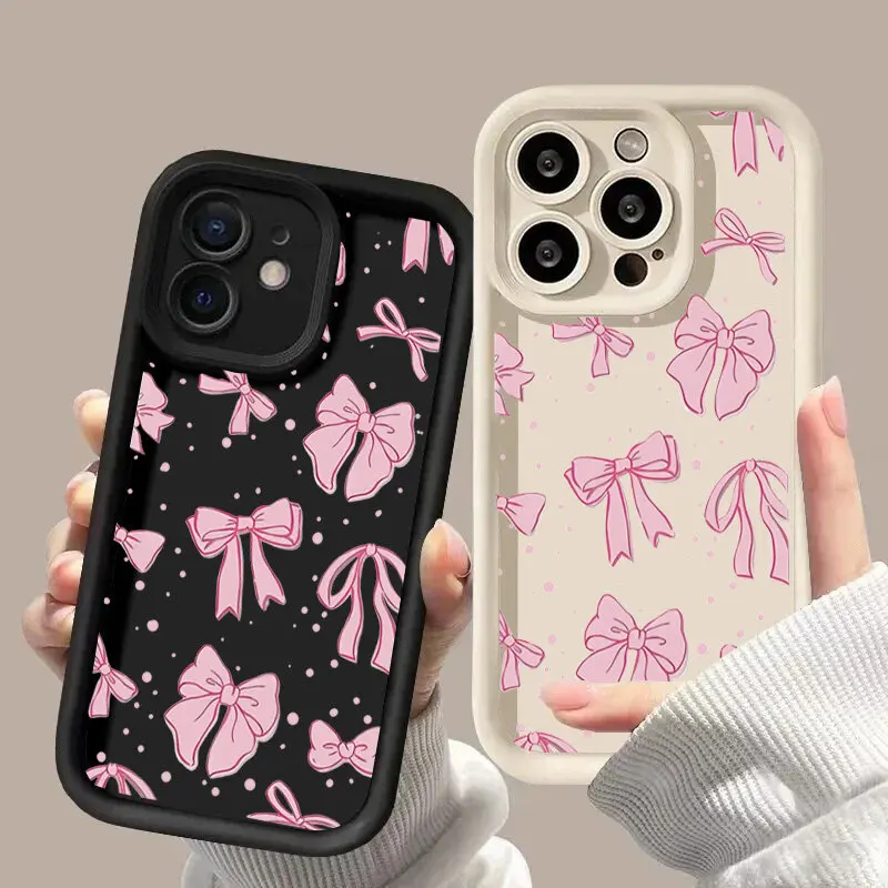 Chic Y2K Pink Bowknot Smartphone Case – Trendy Bow Cover