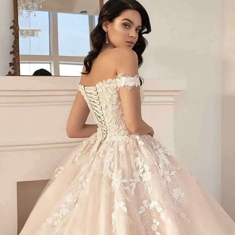 Elegant Wedding Dresses 2024 A-Line Sweetheart Bridal Gowns Off The Shoulder Luxury Robes Lace Appliques Vestidos De Novia 2023