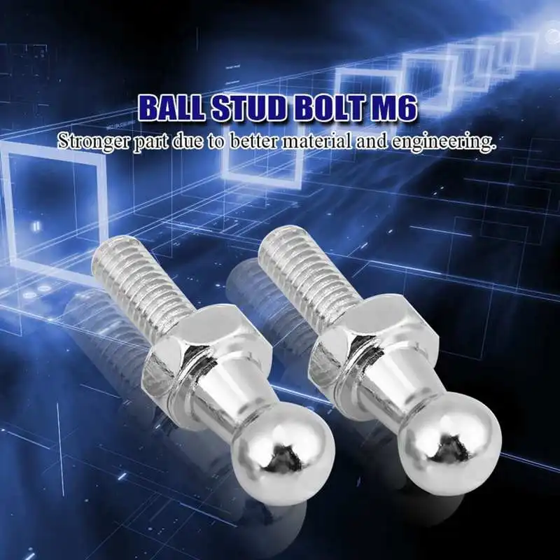 2 Pcs Car Iron Ball Stud Bolt M6/ M8 for Gas Struts Ball Ended Bonnet