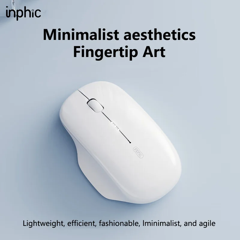 Inphic Bluetooth 마우스 충전식 사무실 무음 무선 마우스 배터리 레벨 디스플레이 노트북 및 태블릿 용 초박형