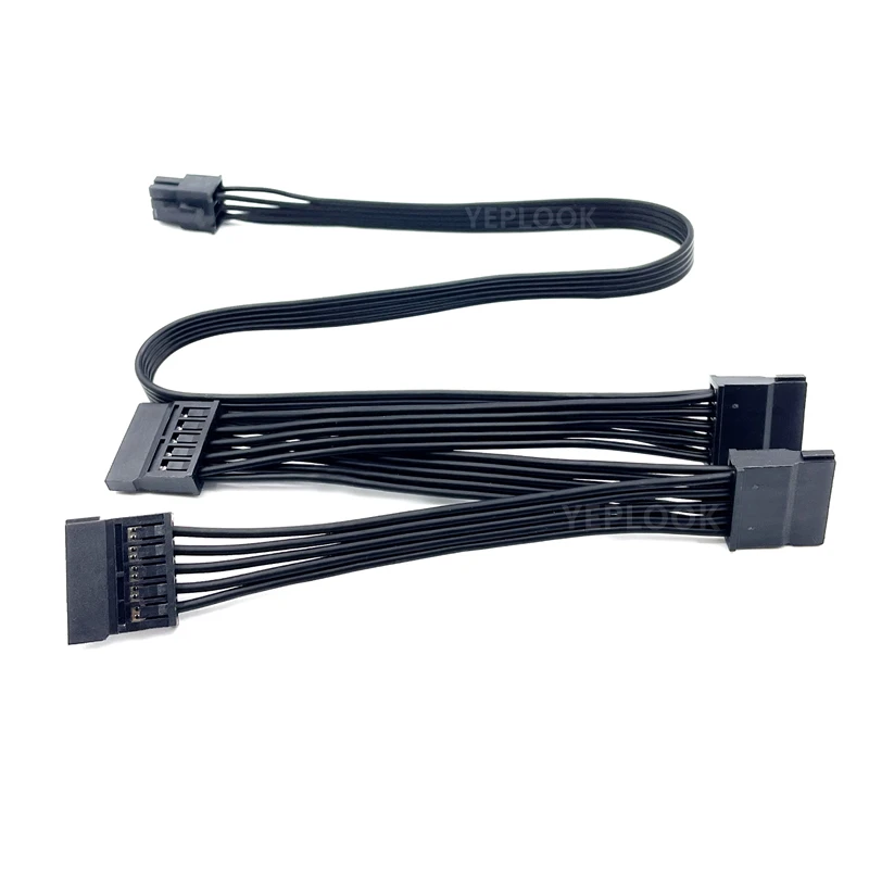 6핀-4x SATA 수컷 직선, 시즌닉 SGX 750W, 650W, 550W, 500W, 450W 모듈형 파워 서플라이 유닛용 HDD SSD 전원 케이블