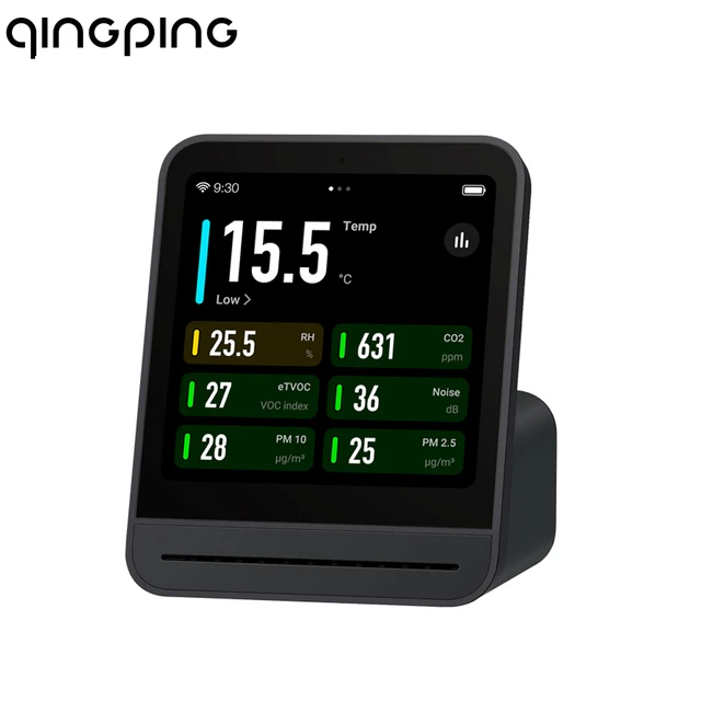 17580-dc851f.jpg Qingping Air Quality Monitor Gen 2, Air Quality Monitor Indoor Detects PM2.5, CO2, PM10, Noise, Temperature and Humidity, Alarm