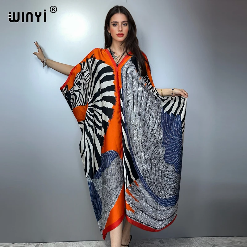 WINYI summer kaftan african dress beach wear Femme Robe muslim woman  dresses beach cover ups evening dress abaya dubai luxury - AliExpress  200000345