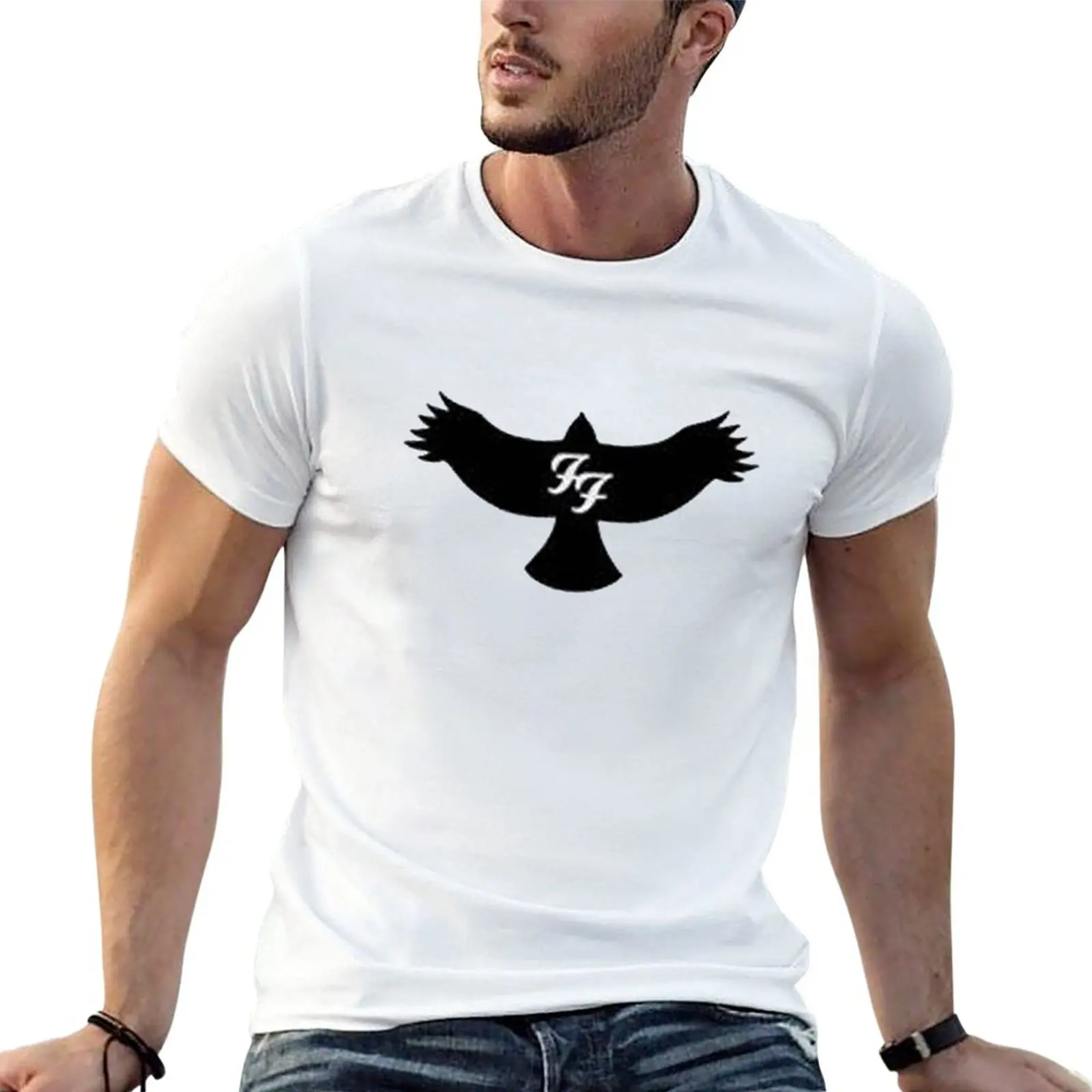 

New black hawk T-Shirt korean fashion black t shirt mens clothing