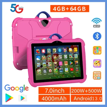 Nuovo Tablet per Bambini 5G WiFi da 7 Pollici, Quad Core, 4GB RAM, 64GB ROM, Economico e Semplice, Preferito dai Bambini