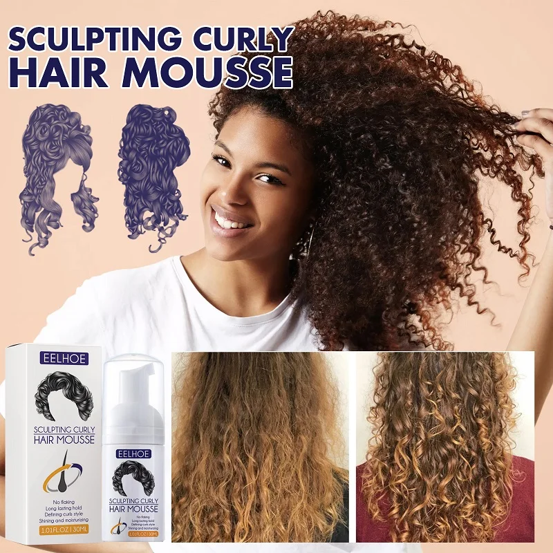 Curly Hair Styling Mousse Natural Curl Enhancing Mousse Nourishing Curling  Moisturizing Anti Frizz Styling Foam Hair Care Female - Styling Hair Spray  - AliExpress