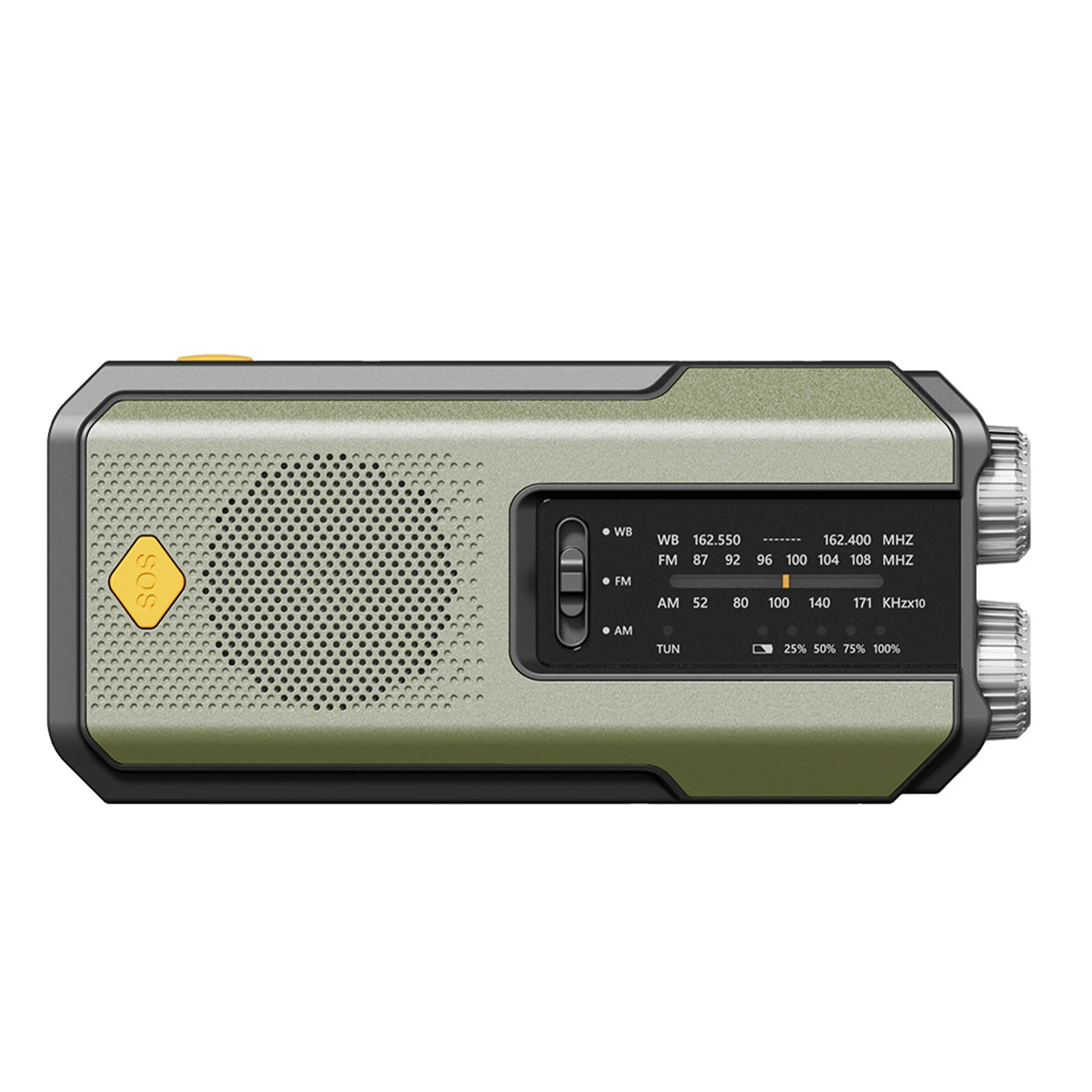 핸드 크랭크 비상 라디오 AM/FM/WB 라디오(LED 손전등 포함) SOS 알람 및 야외 캠핑 및 비상용 휴대폰 충전기
