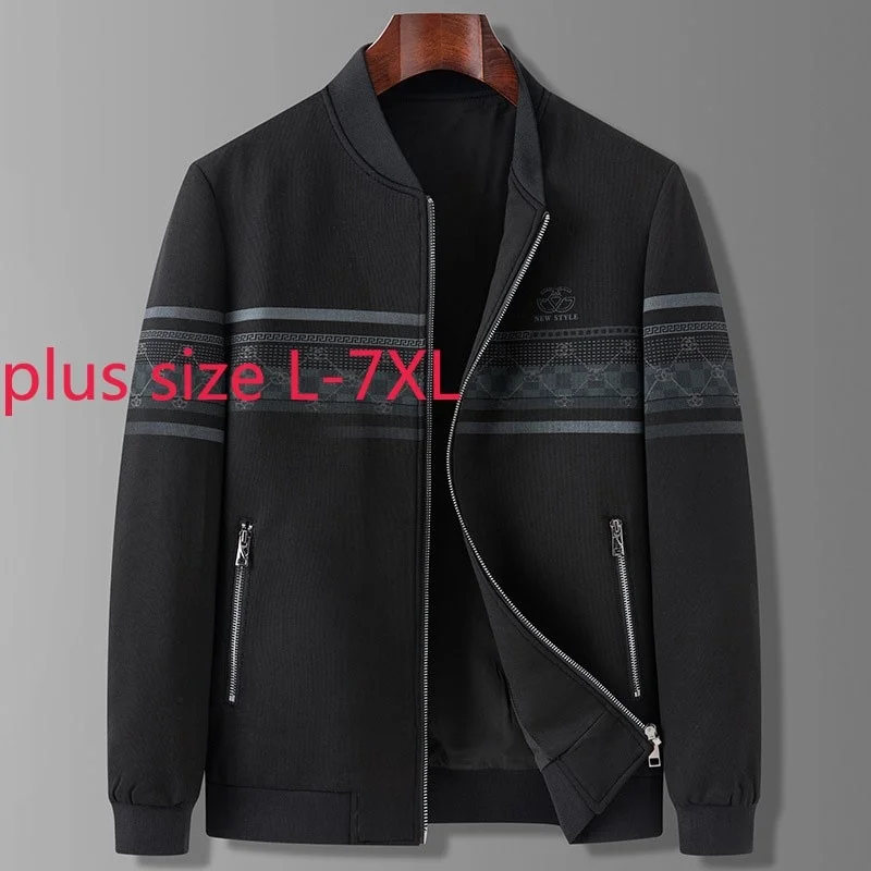 

Arrival Fashion Suepr Large Autumn New And Winter Youth Baseball Collar Jacket Men Print Coat Plus Size LXL2XL3XL4XL 5XL 6XL 7XL