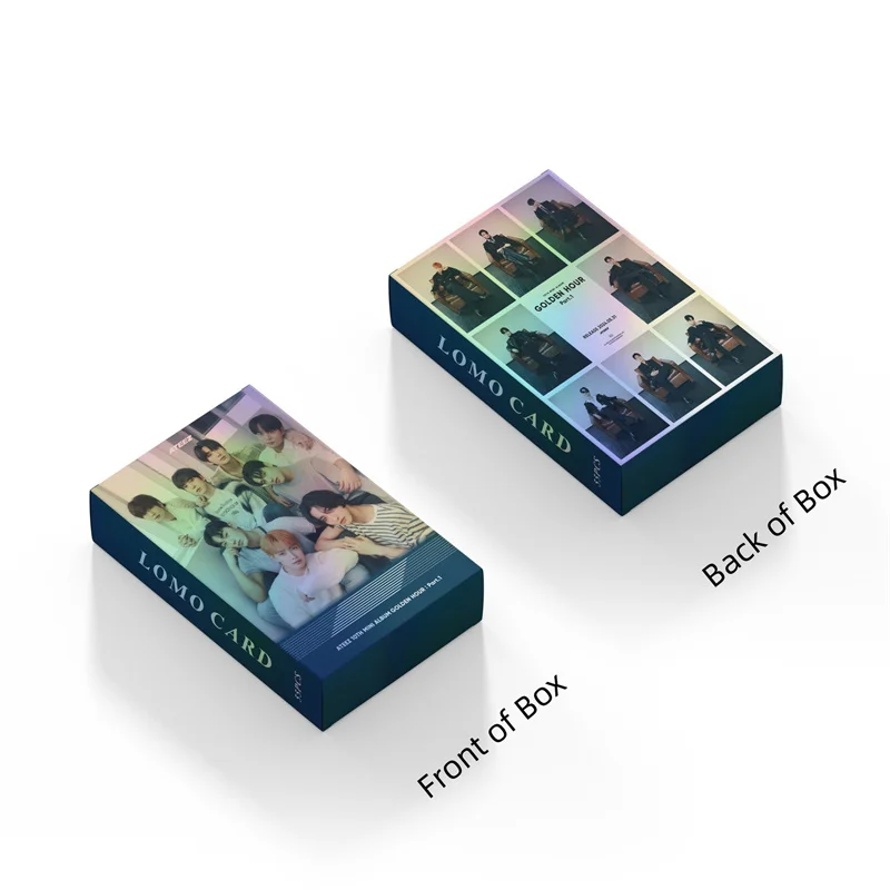 Kpop ATEEZ Laser Card Album GOLDEN HOUR Part 1 Lomo Card Photo Fan Favorite Gift Hongjoong Yeosang Postcard 55PCS lomo cards album cards