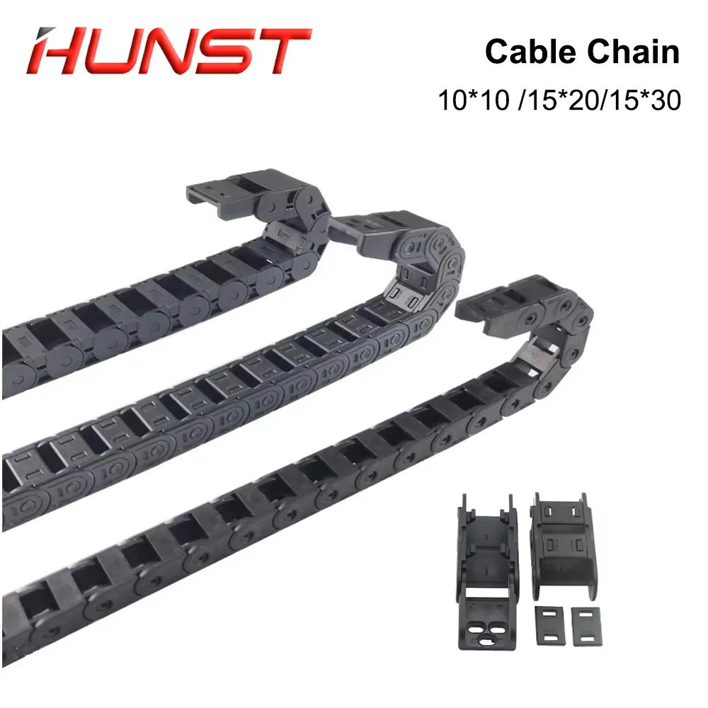 Plastic Cable Chain Cable Carrier HUNST Cable Chain 7*7 10*10 15*20 15*30mm 1M Non-opening Semi-enclosed Plastic Drag Chain Drive Drag Machine