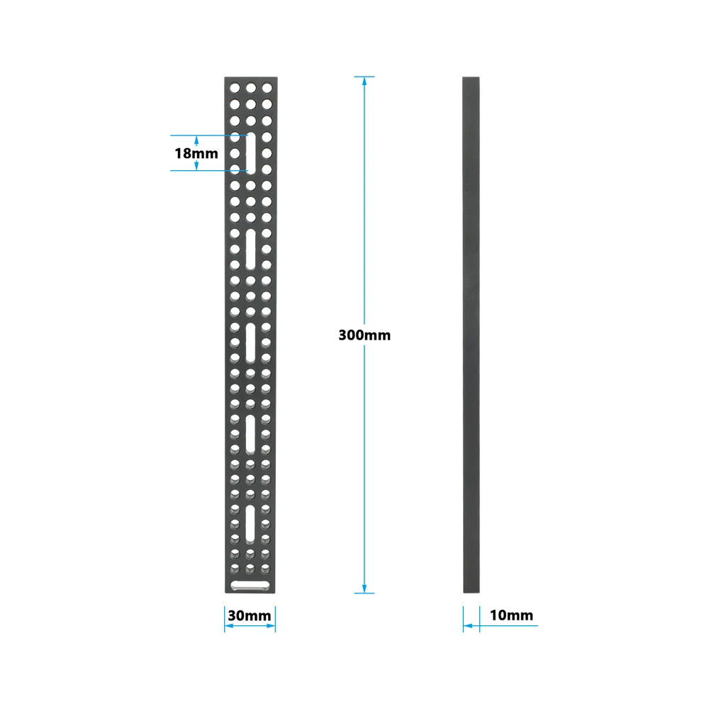 Camera Cheese Baseplate Extension Long Plate With Multiple 1/4"-20 Thread Holes