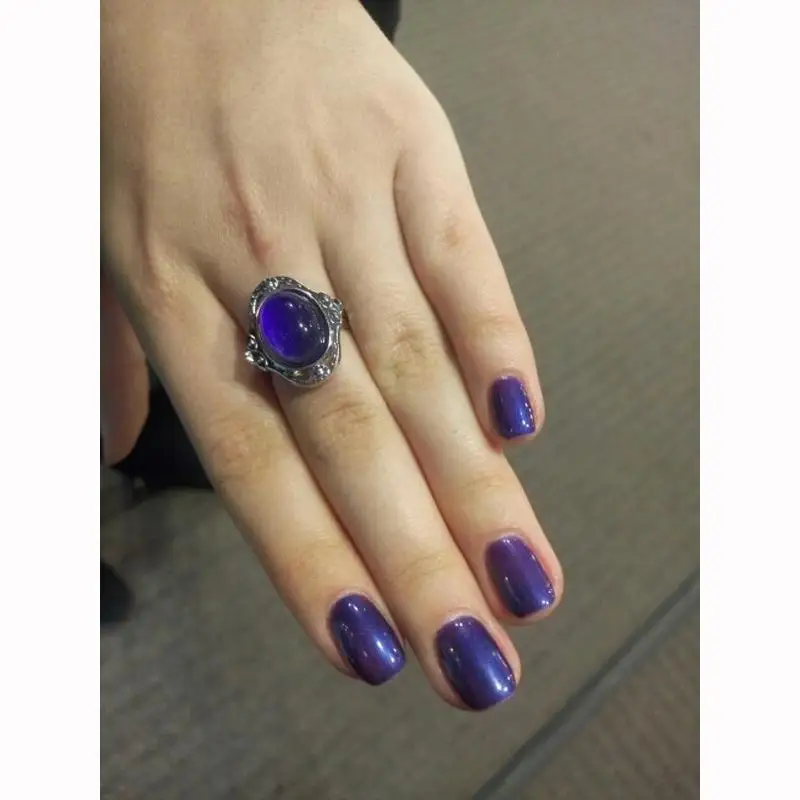 Retro Magic Mood Ring Gem Heart Feeling Color Change Ring Adjustable Temperature 1 pc
