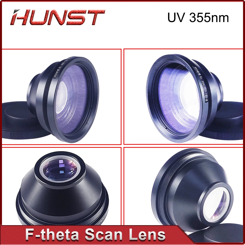 HUNST F-theta 투시 필드 렌즈, UV 레이저 마킹 기계 부품용, 355nm, 110x110-300x300mm