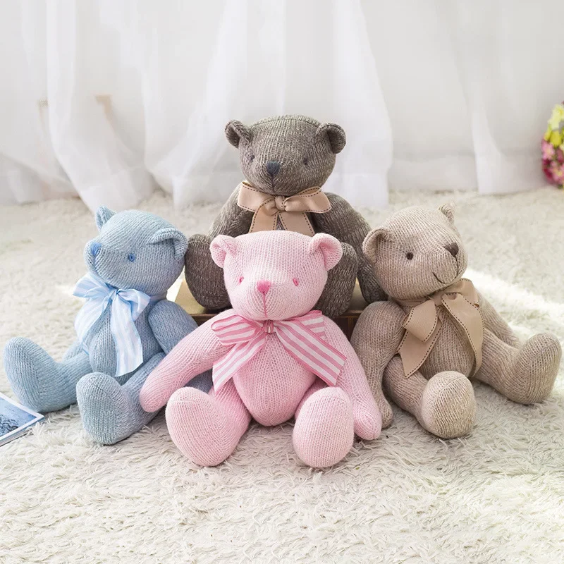 

38cm Cartoon Kawaii Bow Colourful Bear Plush Toy Creative Fashion Cute Bear Plush Doll Room Decoration Children's Birthday Gift