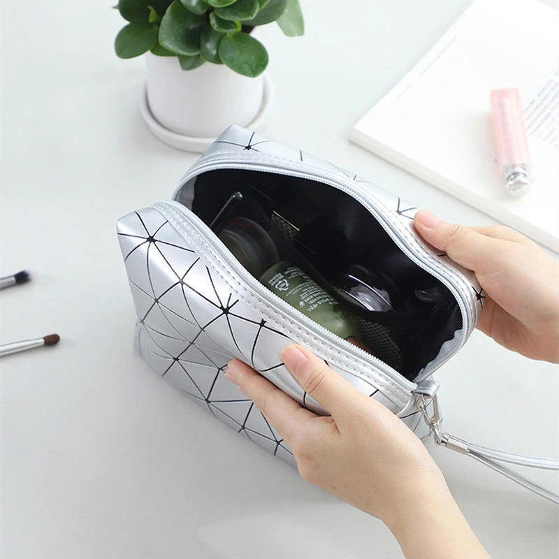 PU Fashion Toiletry Bags For Women Korean Cosmetics Storage Organizer Washbag Bags For Women Travel Cosmetic Shell Bag 4