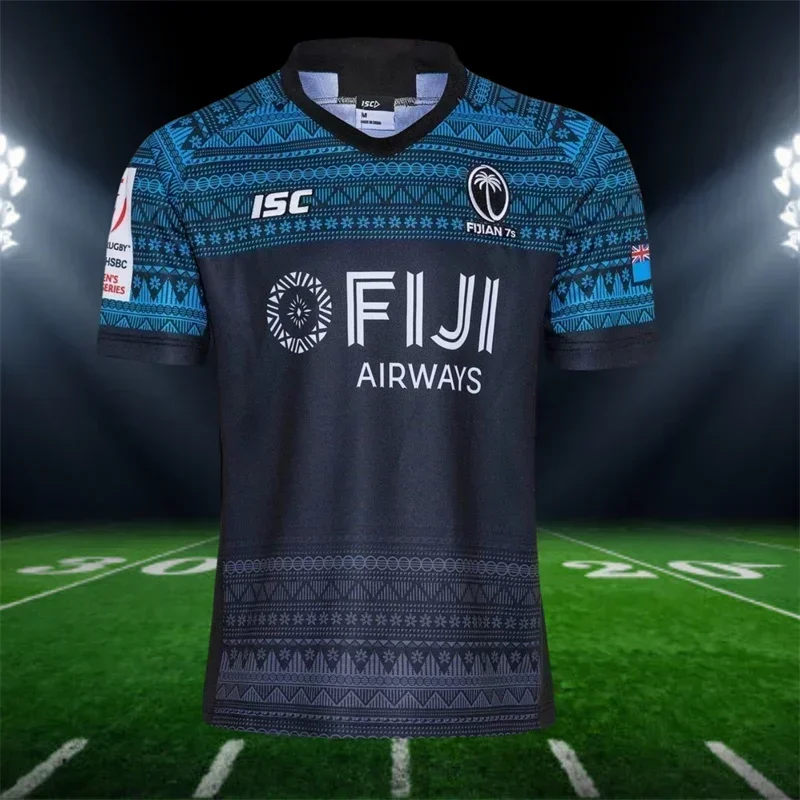 New 2025 Men Rugby T-shirt Home Jersey Fiji 7S Oversized