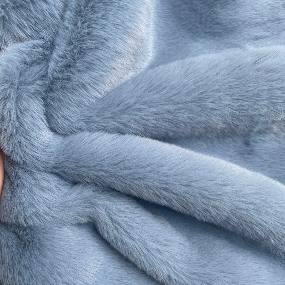 Luxurious Super Soft Faux Rabbit Fur Plush Fabric - 100% Polyester, 10mm Pile, Ideal for DIY and Sewing Projects