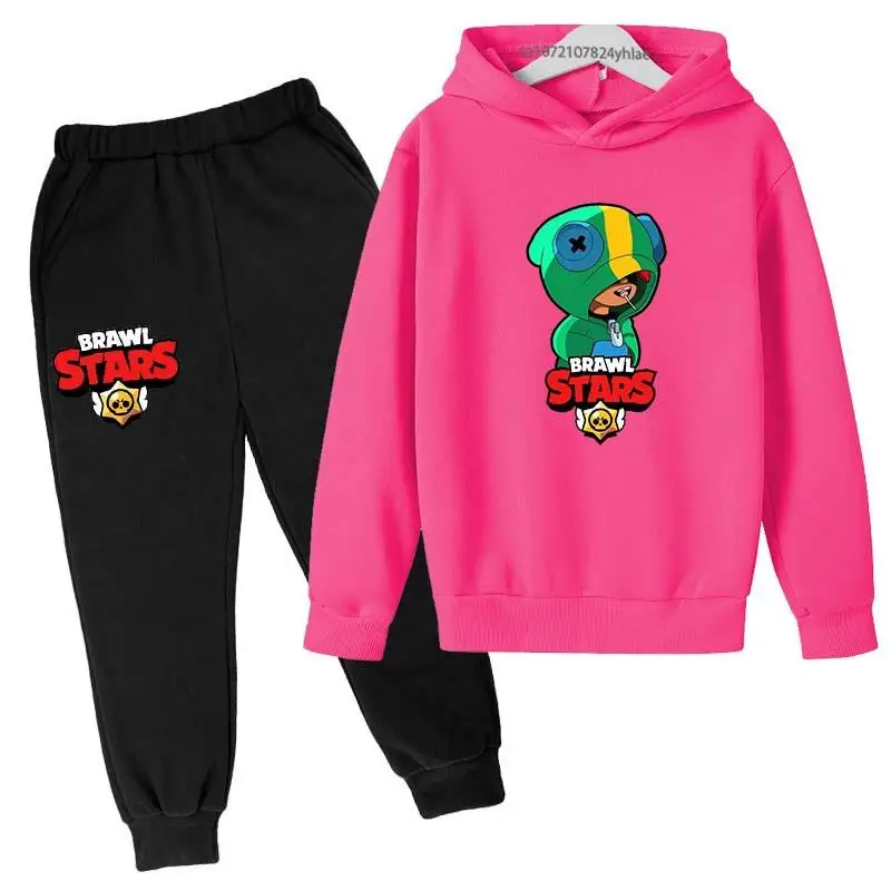 thumbnail image 1 of Conjunto de 2 piezas con capucha y pantalones para niños y niñas, chándal con estampado de juego de moda para primavera y otoño, de 3 a 13 años, trajes clásicos de anime, 1 of 5