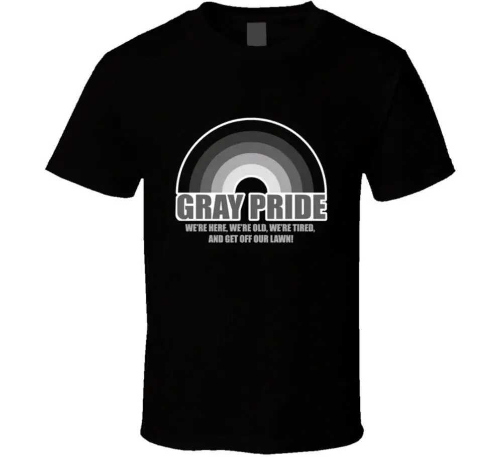 Grey Pride Siamo Qui Old Sty Get Off My Lawn Funny T Shirt Maniche Lunghe O Corte