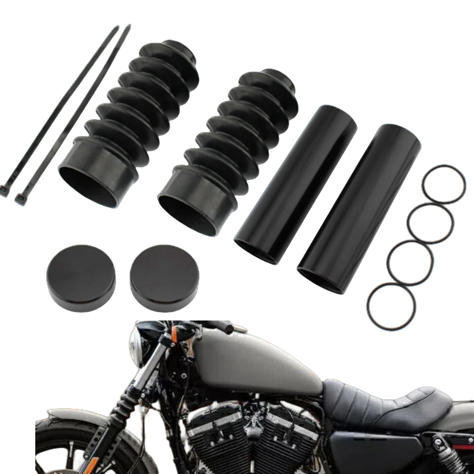 

Motorcycle Upper+Lower Fork Cover Guard Tube Caps For Harley-Davidson XL 1200C Custom (EFI) 1200X Forty-Eight 2011-2017