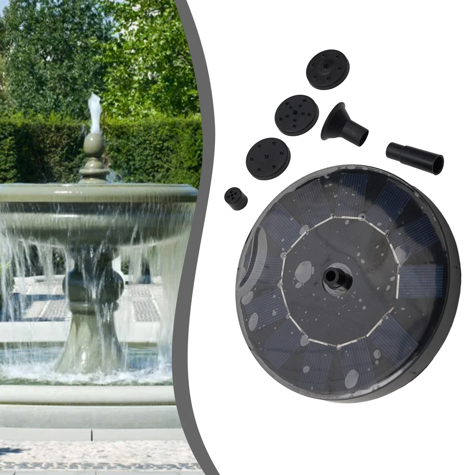 

Fountain Pool Solar Fountain Garden Fountain Small Pond Bird Bath Fish Tank 130mm Diameter 150L/H Floating Design