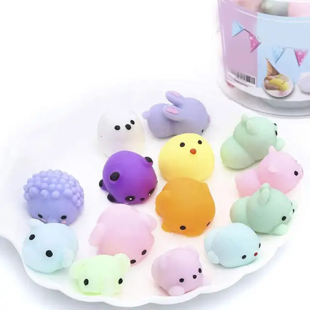 24Pcs/Set Mini Mochi Squishy Cute Cat Antistress Ball Squeeze Rising Abreact Soft Sticky Stress Reliever Toys Child Funny Gifts 2