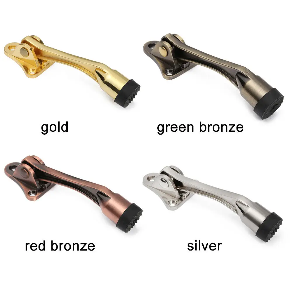 Kick Down Door Stopper Zinc Alloy Lever Door Holder Catcher Wall Floor Mounted