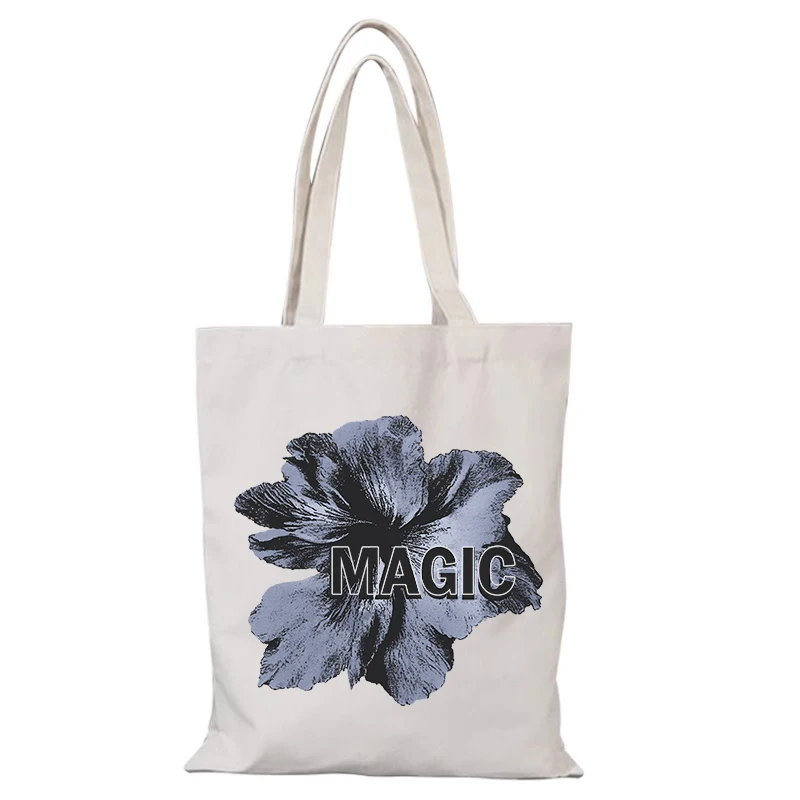 Blumen Canvas Einkaufstasche Mode Freizeit Neue Handtaschen Damen Handtasche Dame Taschen Falten Einkaufstasche Eco Shopper Strand Tuch die – Detail 8