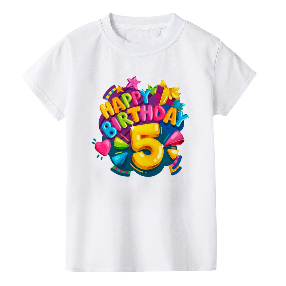 thumbnail image 1 of Camiseta de algodón con dibujos animados y nombre de número de cumpleaños para niño personalizada, ropa gráfica para niños con número 1, 2, 3, 4, 5, 6, 7, 8 y 9, 1 of 5