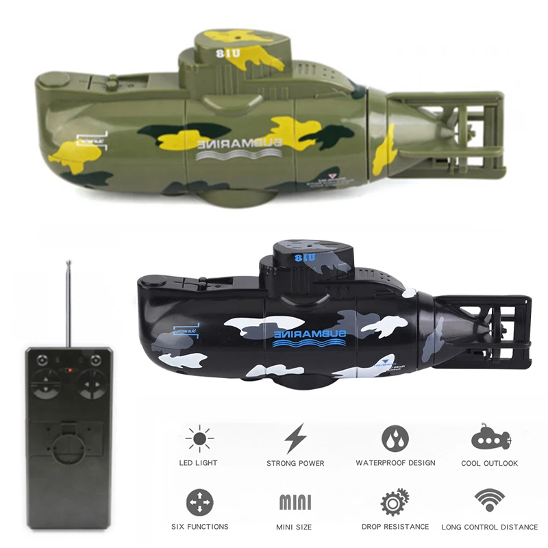 Simulation 2.4G Radio Remote Control 6CH Mini Submarine Underwater Hover Creative Rechargeable Military Ship Model Kids Toy Gift
