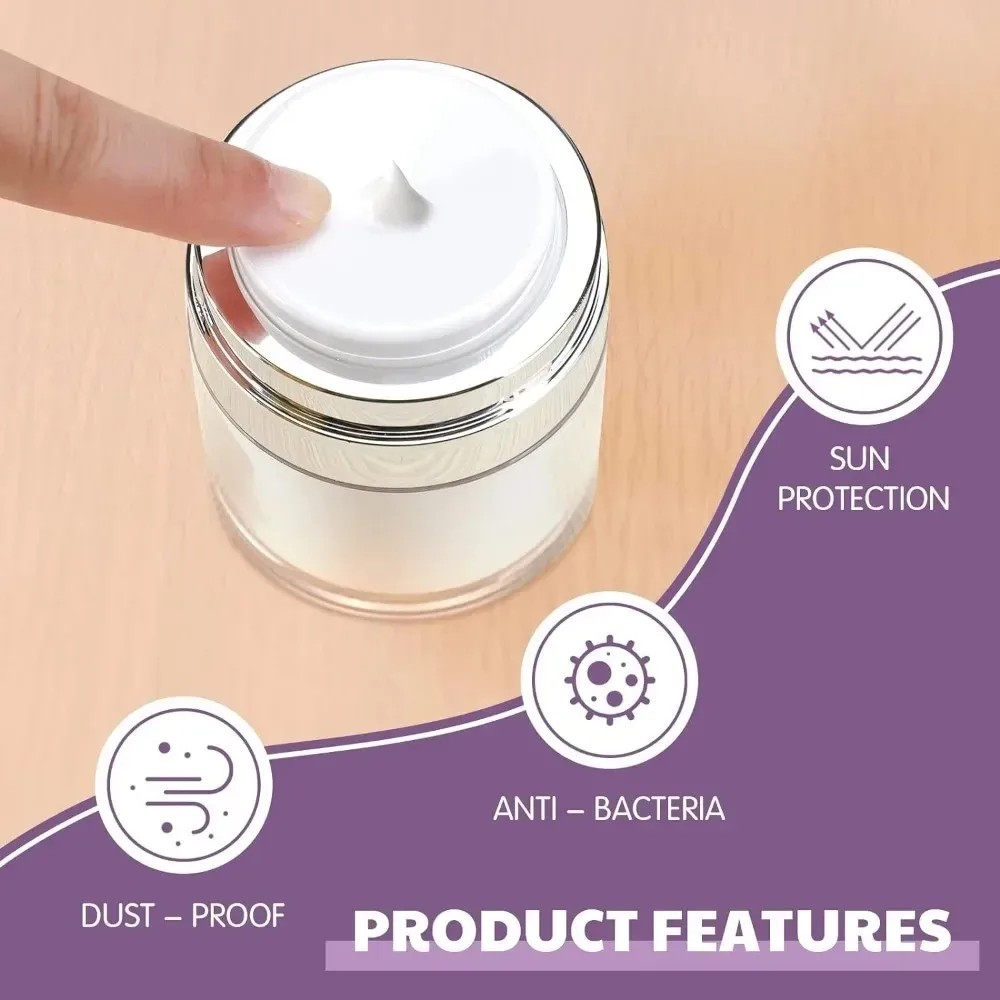 15/30ml Airless Empty Pump Jar Refillable Creams Gels Lotions Dispenser 1Pc Travel Leak Proof Cosmetic Container Vacuum Bottle