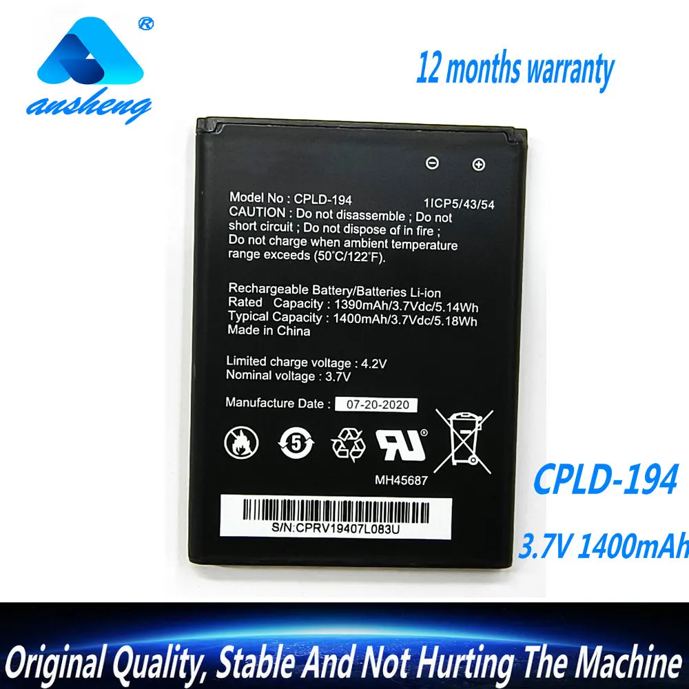 

New 3.7V 1400mAh CPLD-194 Battery For Coolpad Snap 3312A Phone