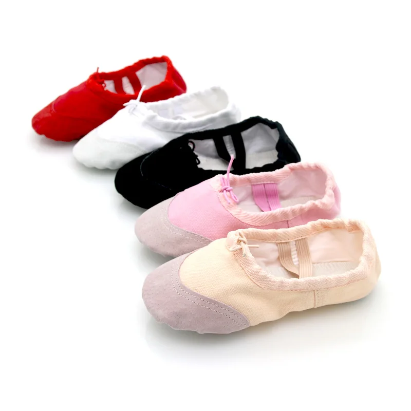 Ballet Shoes Flat Canvas Head Black White Soft Zapatos De Punta De Balleriny BD Ballet Canvas Round Toe Kids Yoga Shoes Women Ballerinas