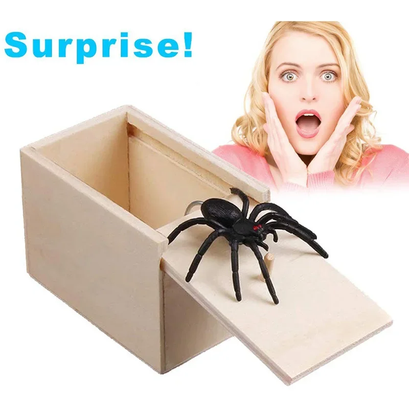 Funny Scare Wooden Box Prank toys Hidden In Interesting Trick Joke Props For Surprising