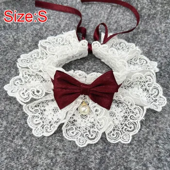 Lace Floral Cat Bow Collar (S) 9