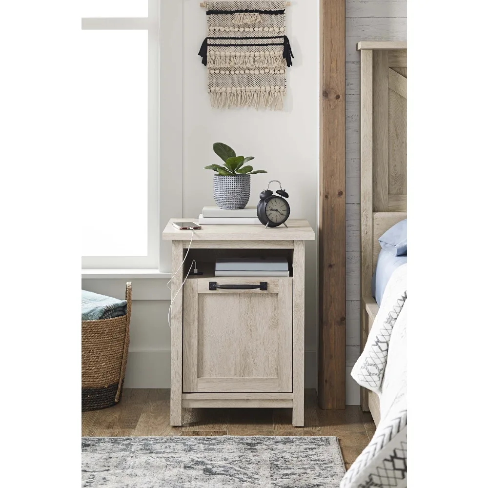 

Набор из 2 тумбочек с функцией беспроводной зарядки, деревянные тумбочки, 2 комплекта с ящиками и открытой полкой, тумбочка