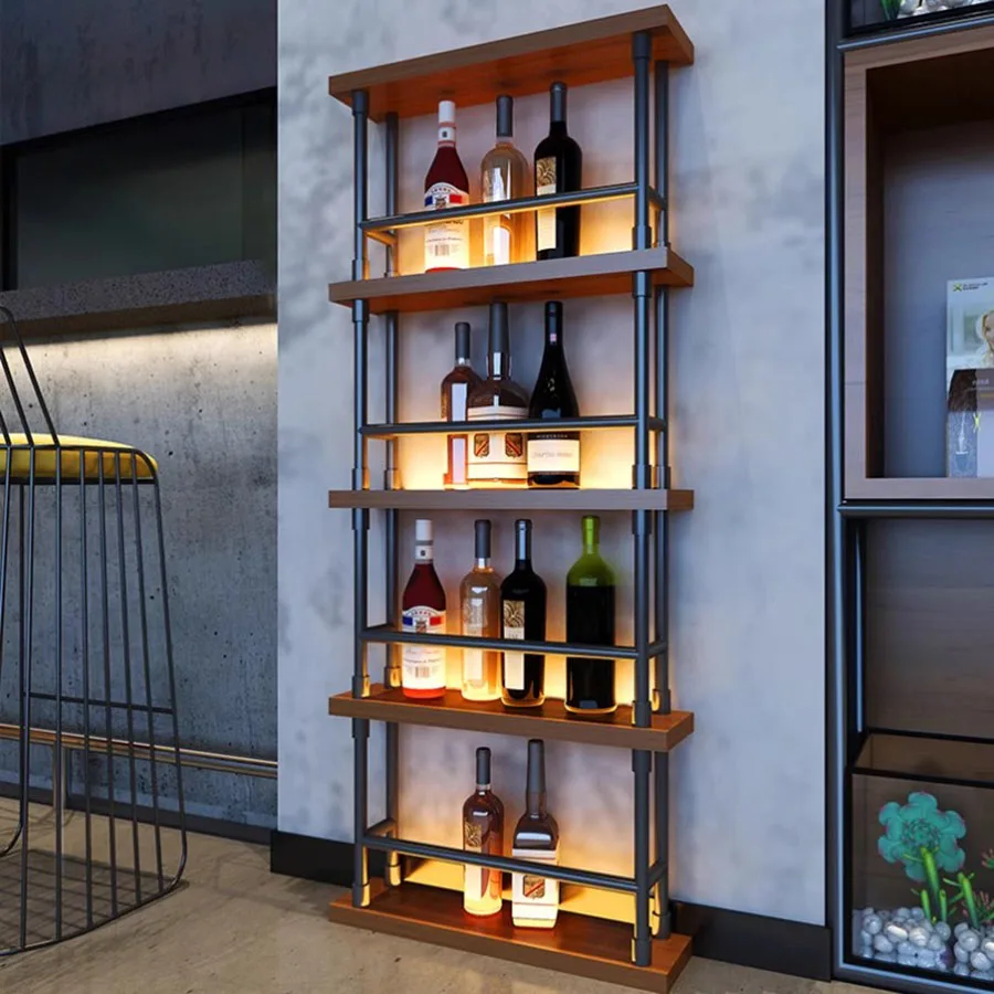 Boutique Bar Cabinet Large Corner Coffee Luxury Drink Handle Vintage Square Patio Home Wine Rack Mobile Szafki Mobili In Metallo