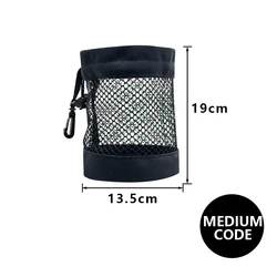 Premium Black Golf Ball Pouch with Durable Mesh Nylon and Clip (Black M)