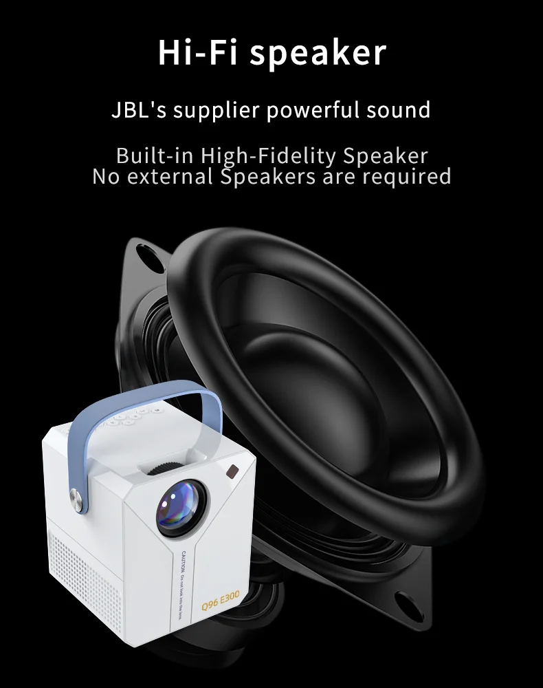 Portable Projector E300 Projector 4K 3D Android 7.0 RK3128 Smart Projector Portable LED WIFi 4G BT 5.0 120 ANSI Home Theaters projector