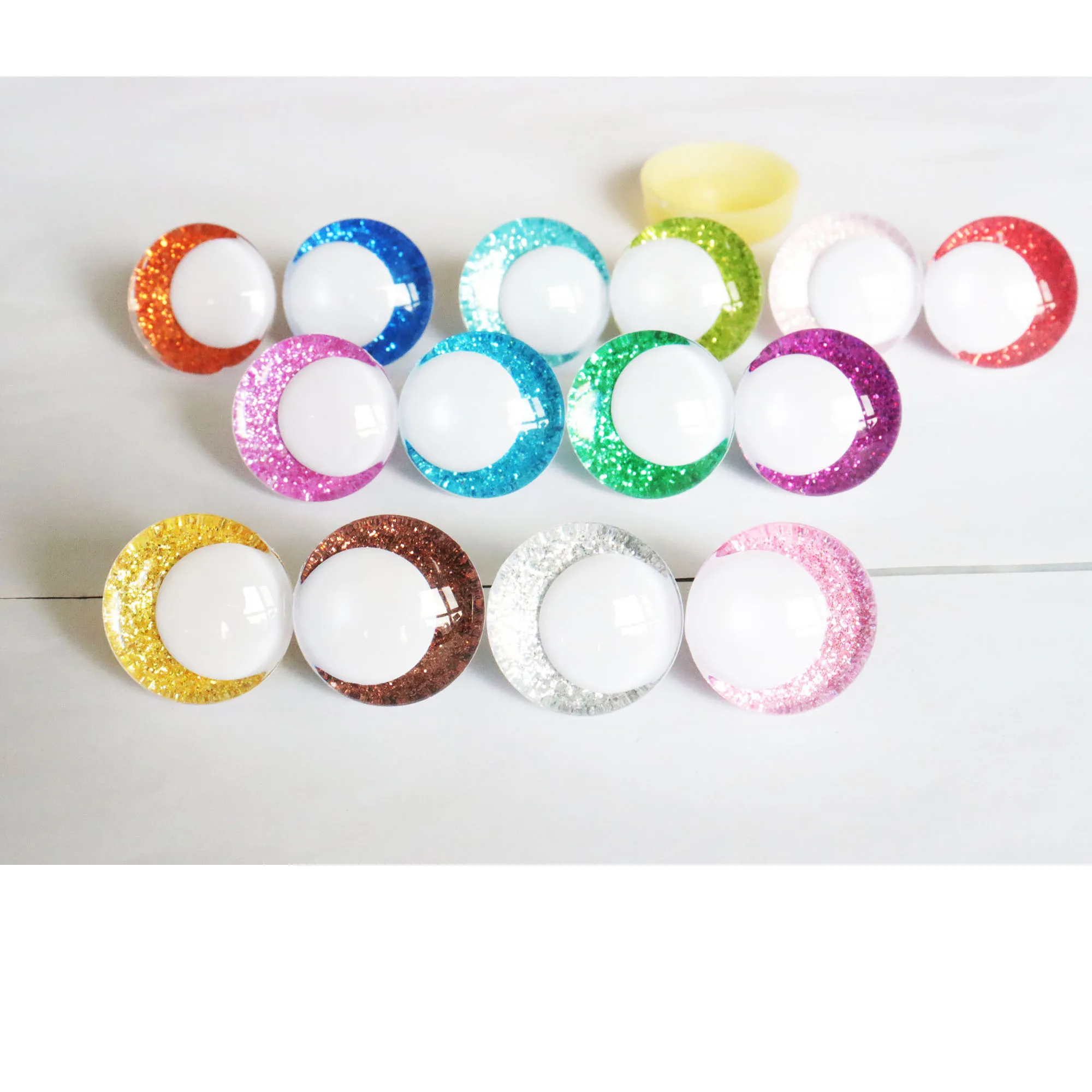 20pcs Multicolor 14mm-35mm Glitter Comical Toy Eyes with Hard Washers