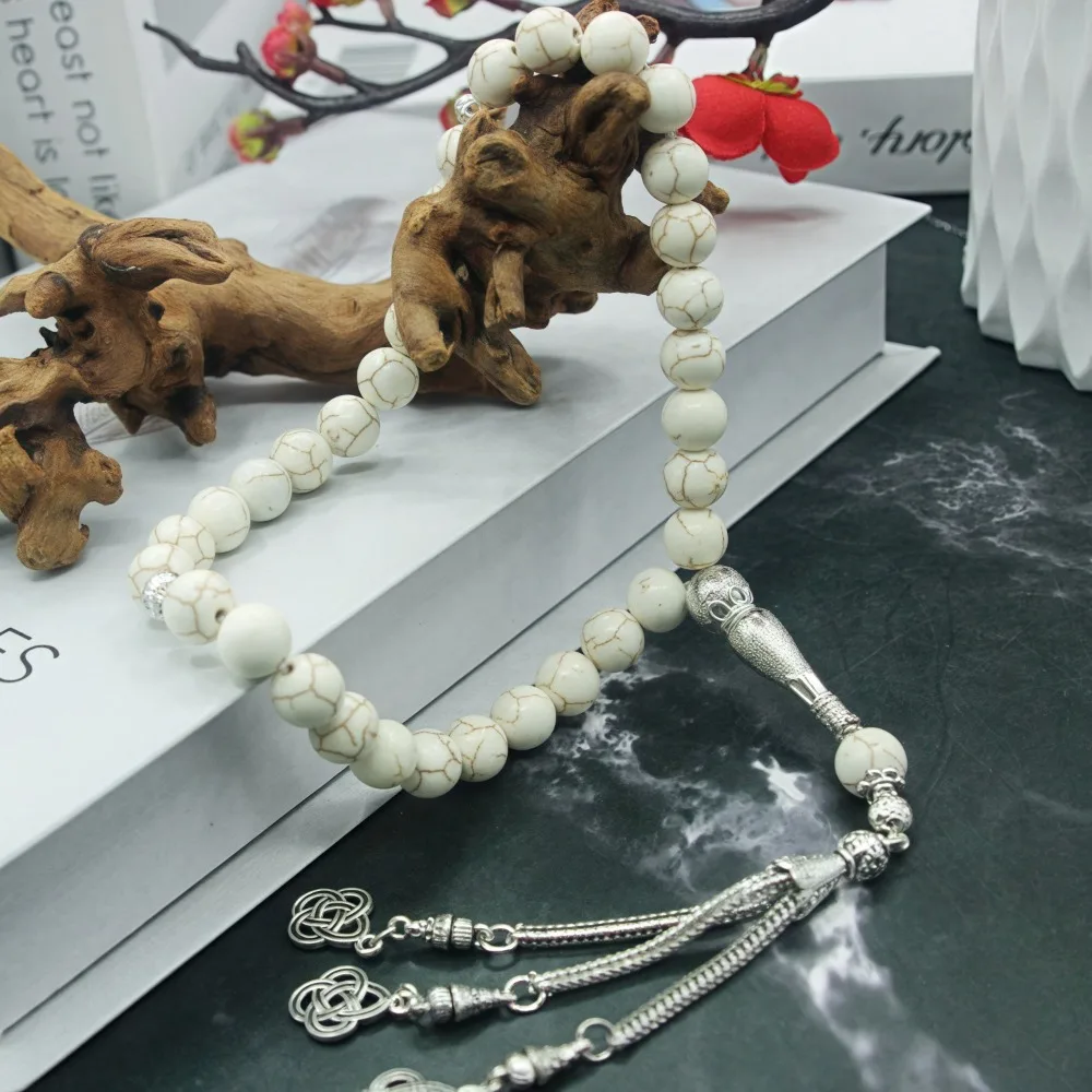 33 Beads Natural Stones Muslim Rosary Beads Ramadan Eid Gifts Turkey Bracelet Arabic Islamic Prayer Beads Handmade Jewelry